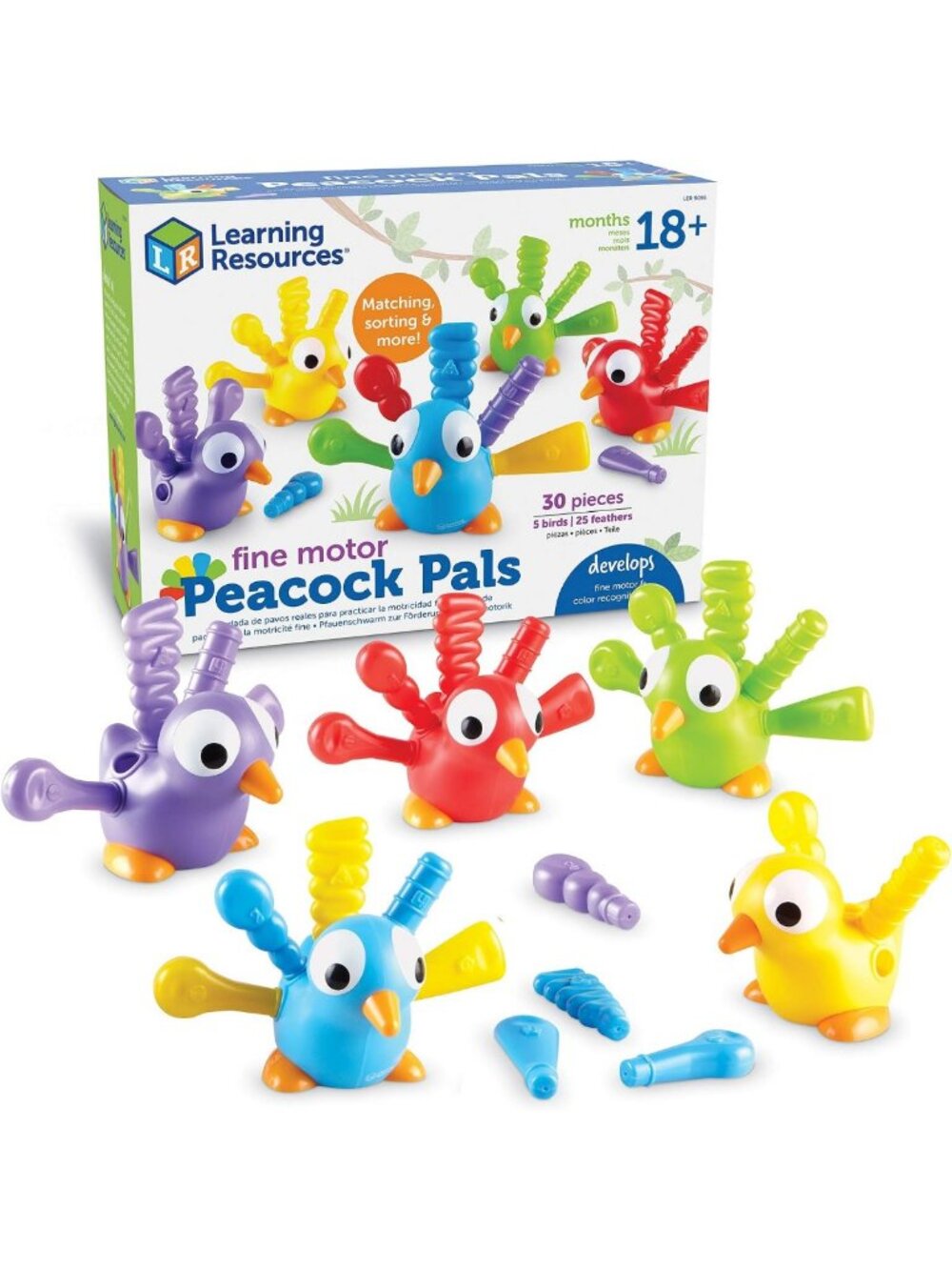 Colorful Fine Motor Skills Toys - Peacock Pals for Kids, Sensory Play